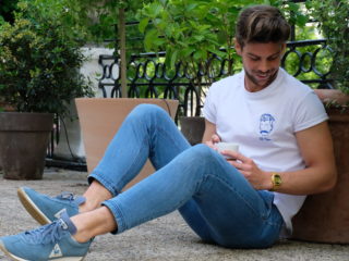 leo pask influenceur porte tee-shirt créateur homme marque edgard Paris