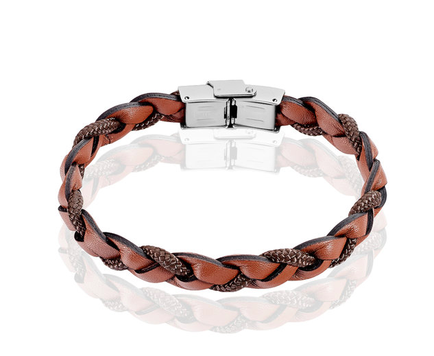 bracelet en cuir marron