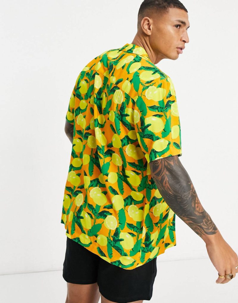 Chemise à imprimé citron