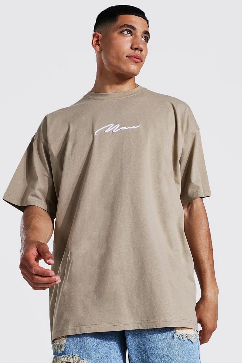 T-shirt oversize brodé man Boohoo