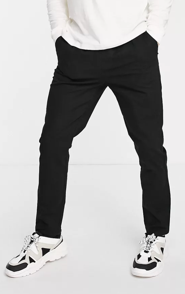 pantalon chino noir taille élastique