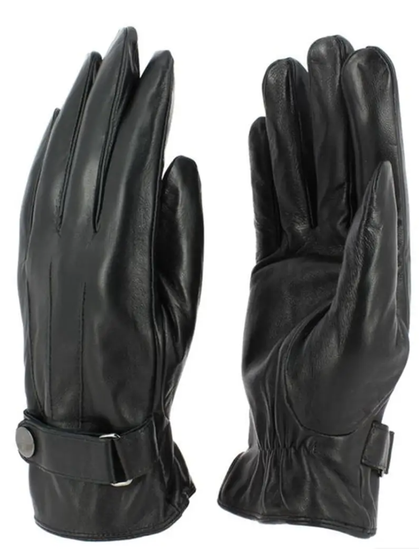 gants en cuir noir 