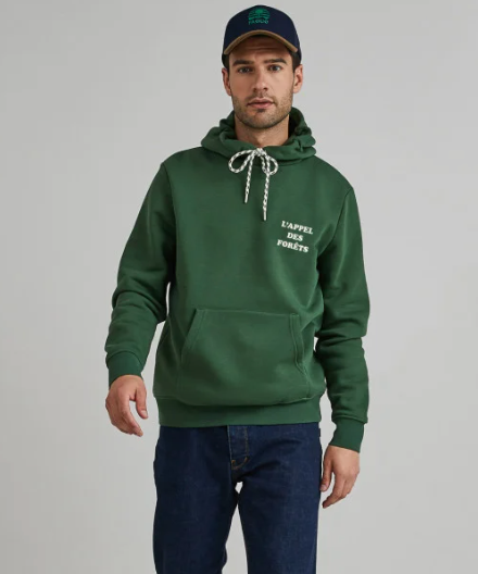 hoodie vert vêtements éthiques faguo pour homme