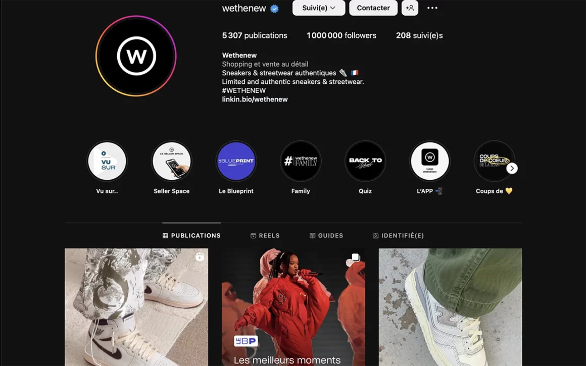 sneakers Wethenew site spécialisé avis Instagram