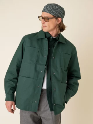 vêtements matières naturelles Noyoco veste verte homme