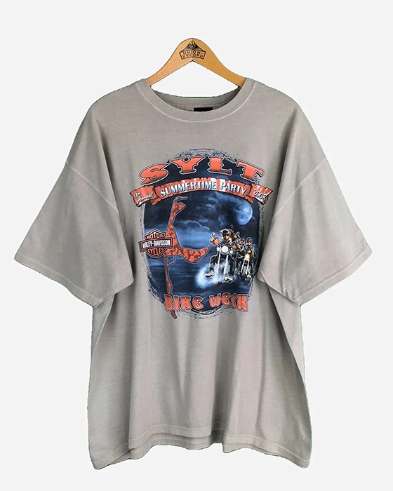 gris t shirt Harley homme