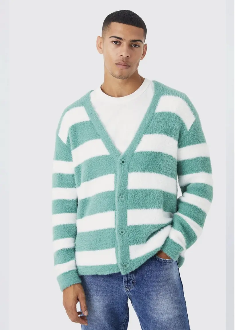 cardigan homme à rayures