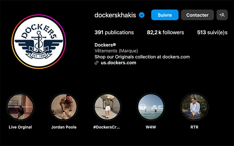 avis sur dockers instagram