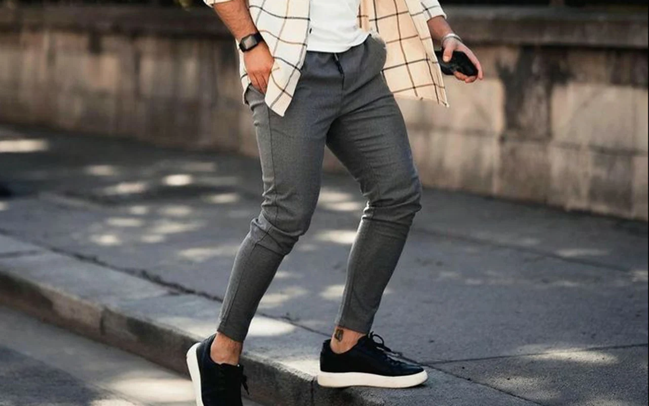 Look pantalon gris homme sale