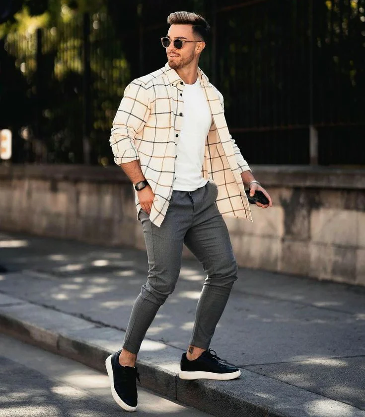 look pantalon gris homme