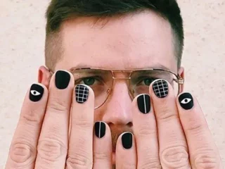 motifs nail art homme