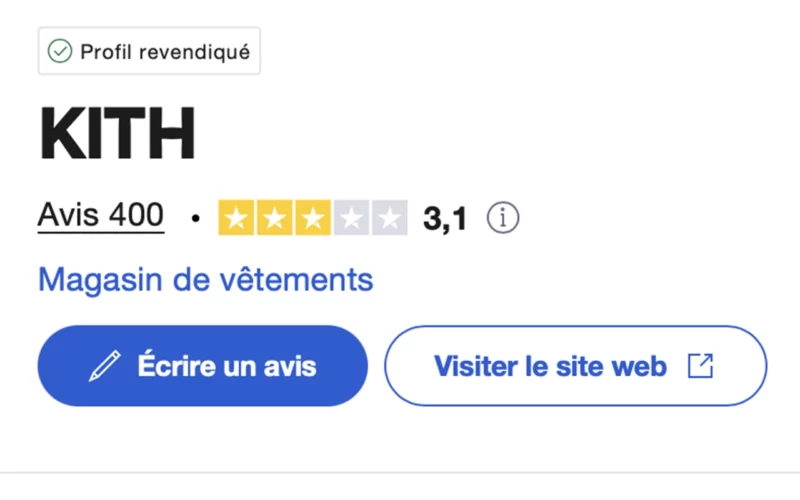 avis sur Kith Trustpilot