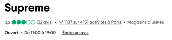 avis sur Supreme TripAdvisor