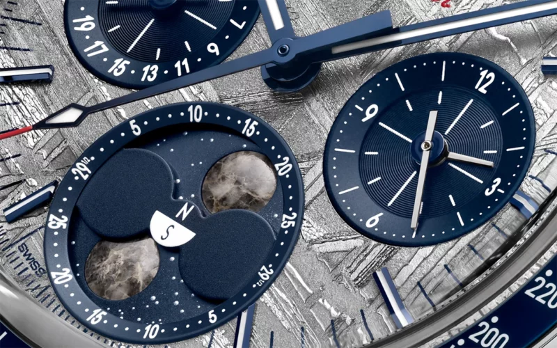 phase de lune sur une montre zoom cadran
