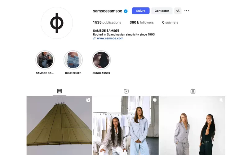 avis sur Samsøe Samsøe instagram