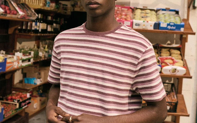 matière éponge trendy haut rayures