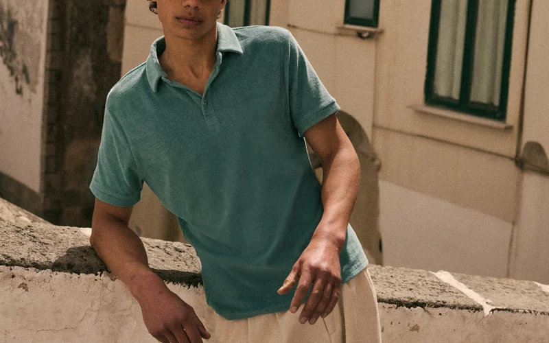 matière éponge trendy polo bleu