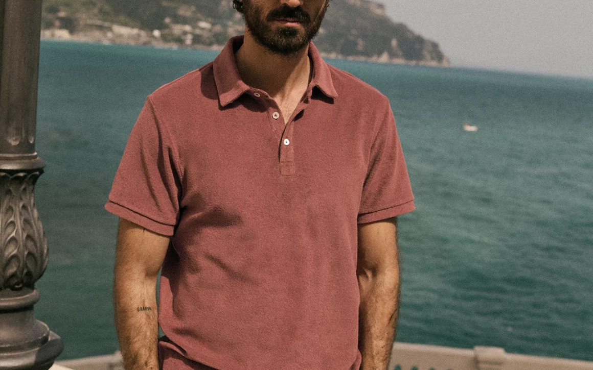 matière éponge trendy polo rouge
