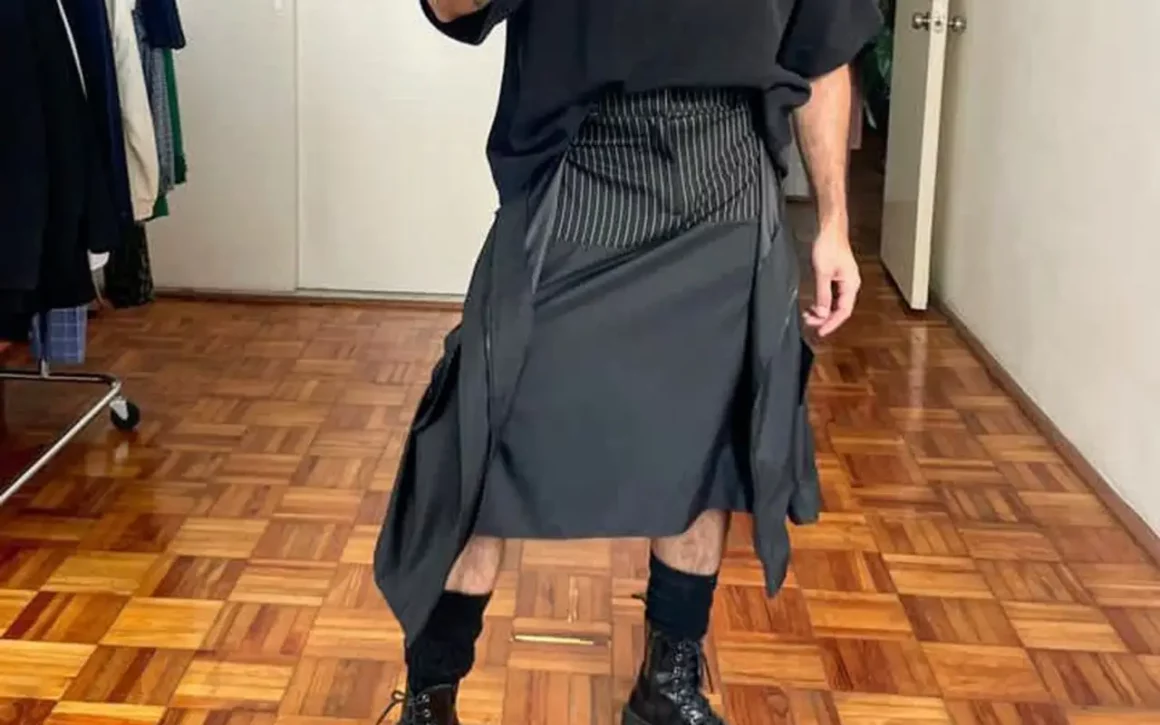 porter la jupe pour homme style rave-techno