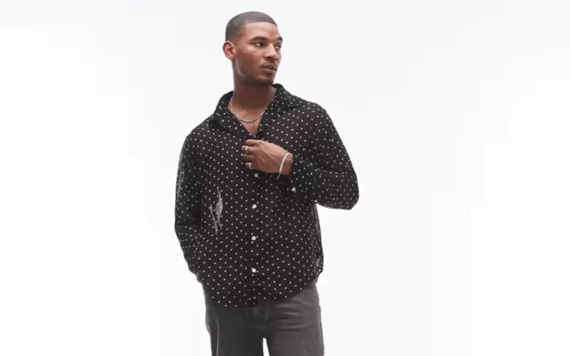 motif a pois trendy chemise asos