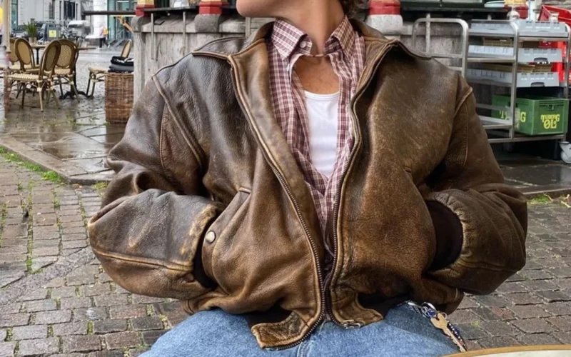 adopter le style hipster veste en cuir