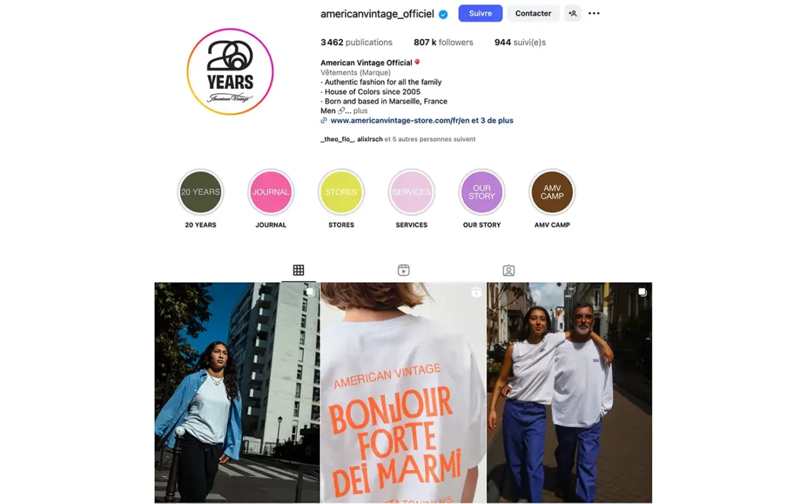 avis sur american vintage instagram