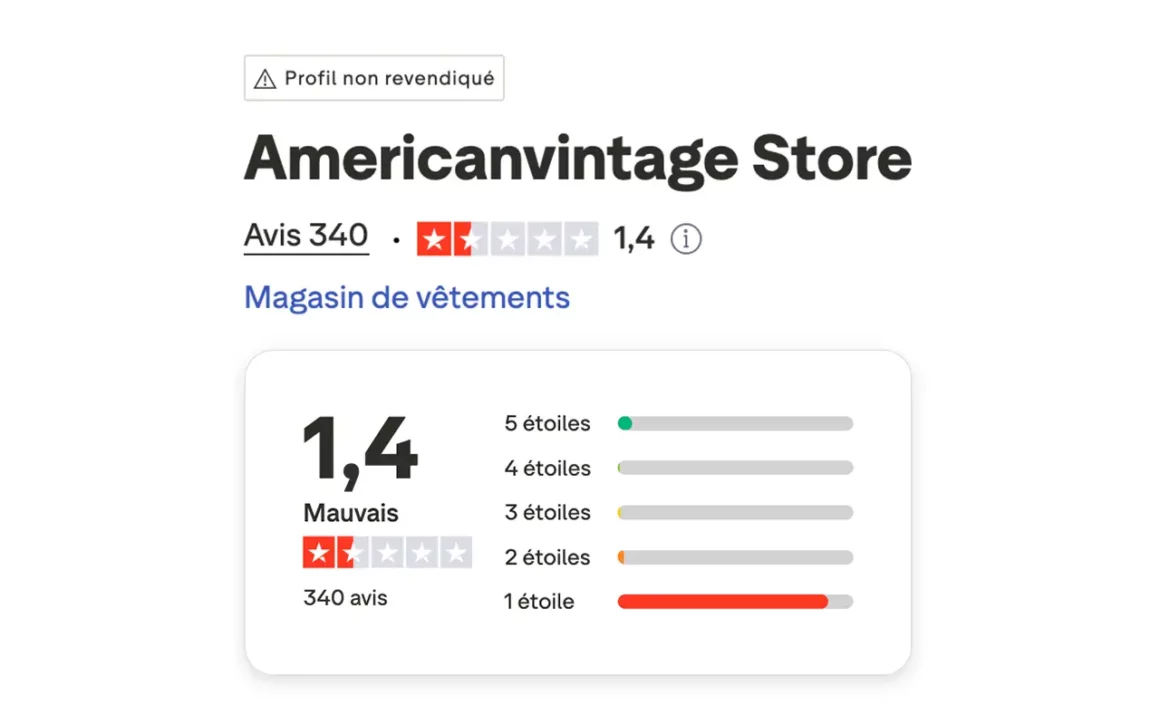 avis sur american vintage trustpilot