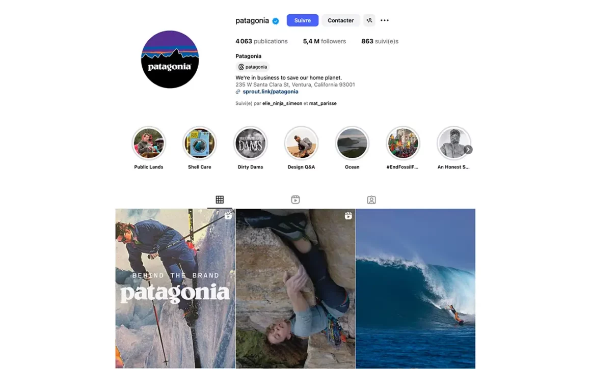 avis sur patagonia instagram
