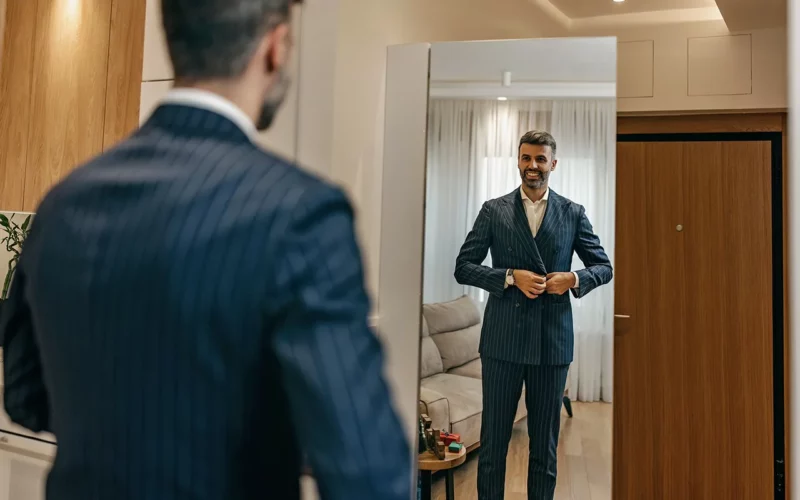 costume bleu pour une soirée tailles