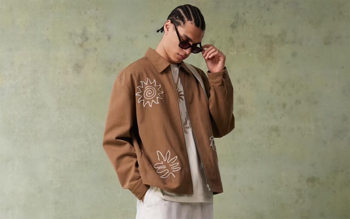 veste en daim marron trendy imprimes