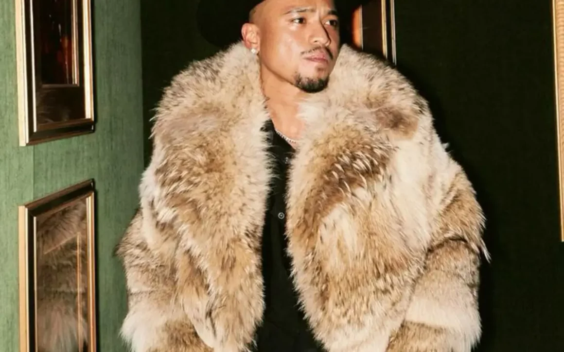 manteau en fausse fourrure pour homme trendy beige