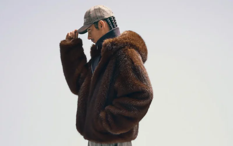 manteau en fausse fourrure pour homme trendy bershka