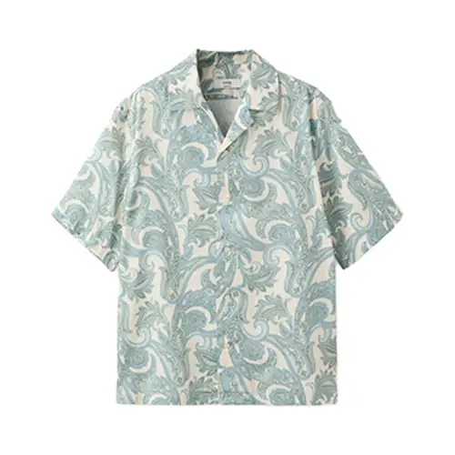 Sélection shopping Chemise en coton imprimé col bowling Mango
